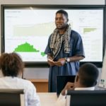 a man making a business presentation to colleagues