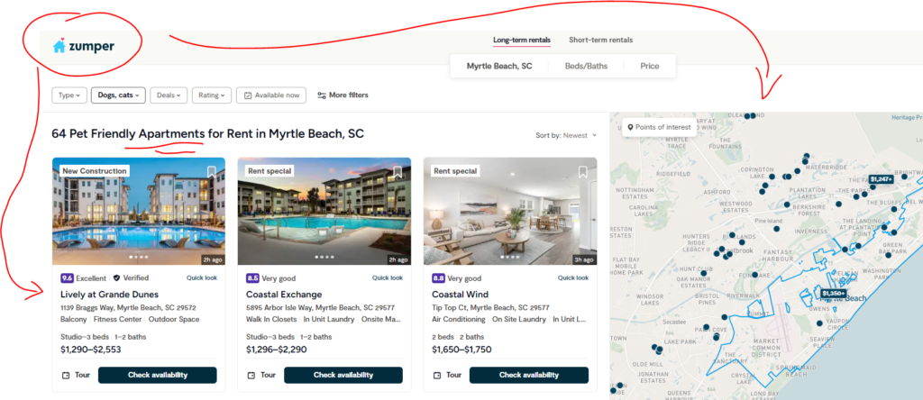 Discovering Pet-Friendly Houses and Townhouses in Myrtle Beach via Zumper