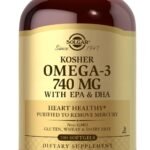 bottle of solgar kosher omga-3 740mg - 100 softgels