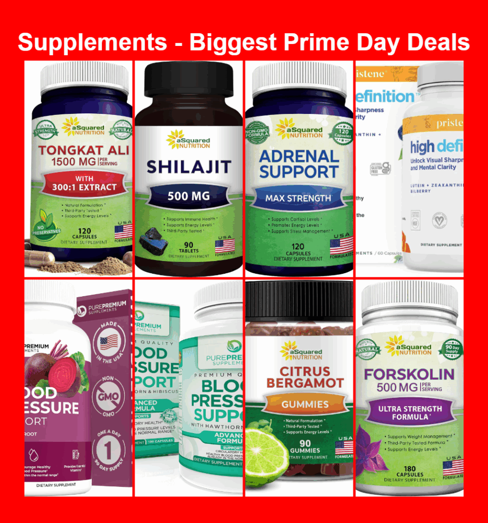 8 supplements bottles